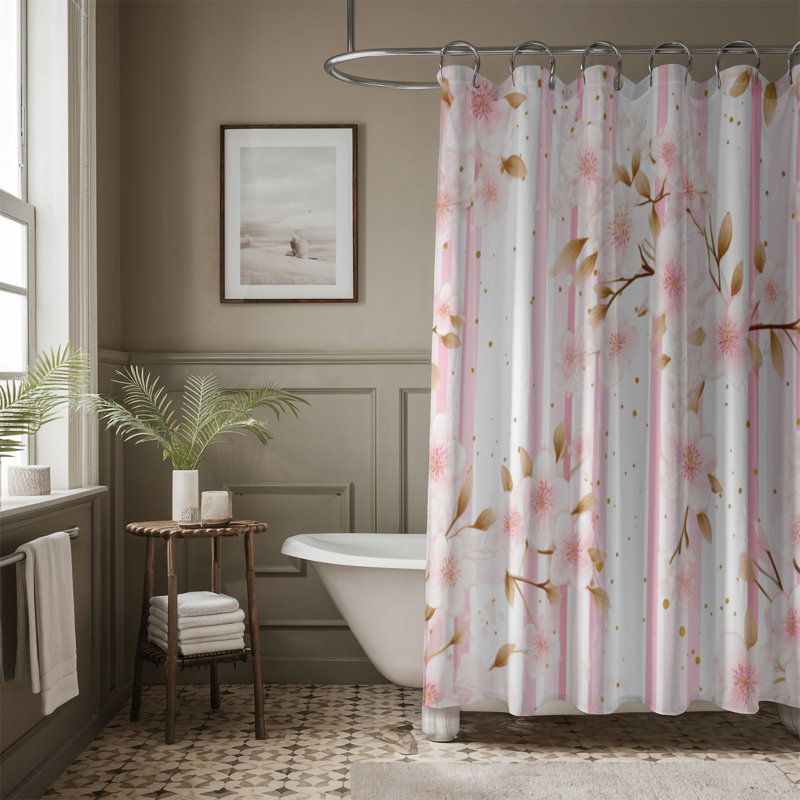 Rideau de douche Blush Blossom 85, H 74 po x l 71 po