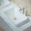 Meuble-lavabo flottant mural de 60 po avec double lavabo blanc intégré, tiroirs à fermeture en douceur, armoire grise, comptoir à motif de marbre, bords arrondis