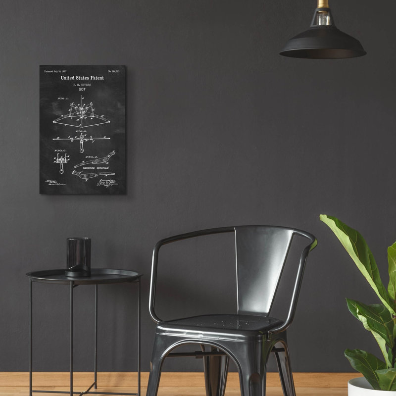 «Bow Blueprint Vernis tableau noir», art mural en verre acrylique, H 24 po x l 16 po x P 0,2 po