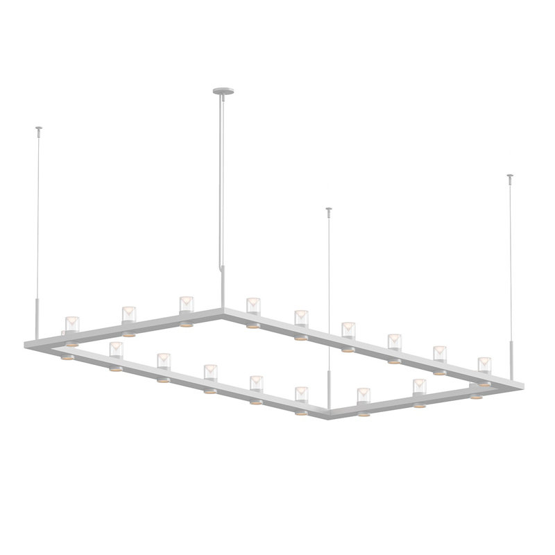 Intervals® 18 - Light LED Kitchen Island Pendant, White, Clear
