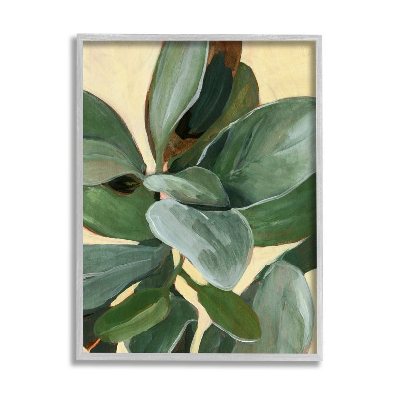 Étude de plantes en pot feuilles vertes, H 14 po x l 11 po, Estampe numérique Farmhouse