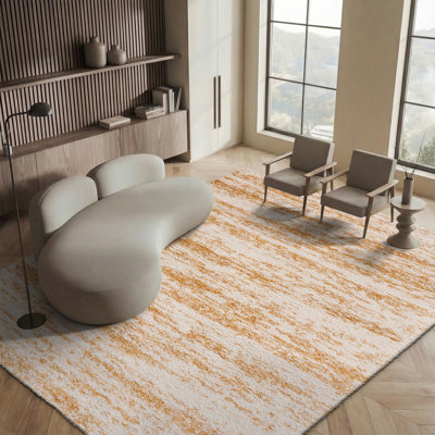 Maskell Abstract Ivory/Gold Area Rug