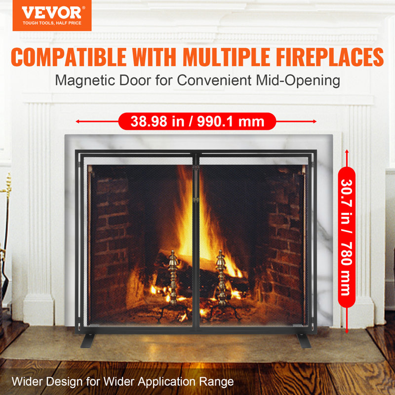 1 Panel Iron Fireplace Screen