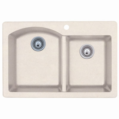 33'' L Double Bowl Granite Kitchen Sink