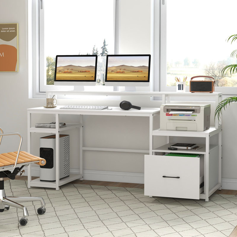 Metal Base Computer Desk