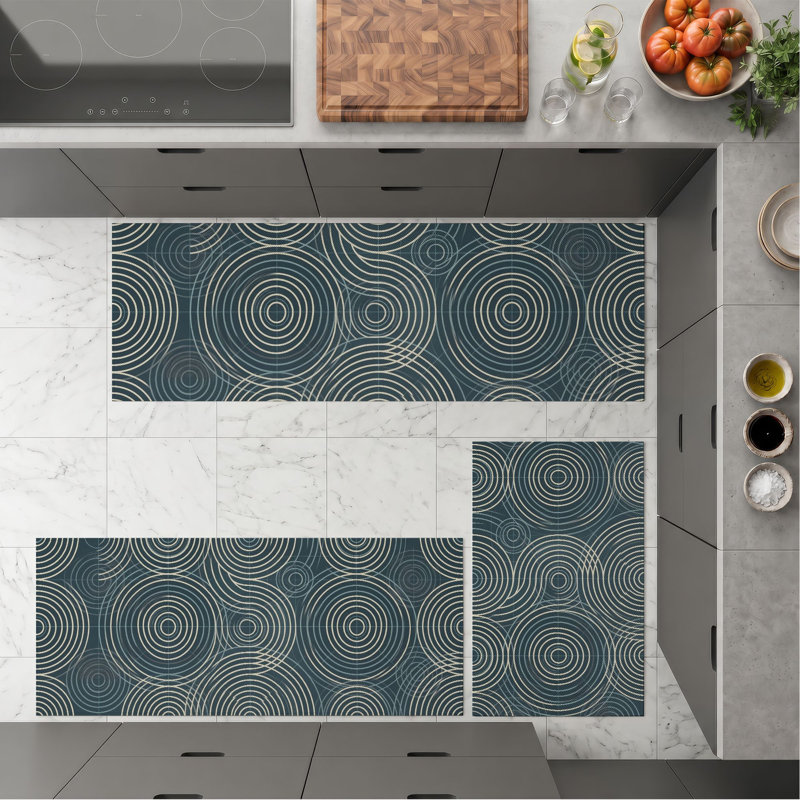 Tapis de cuisine lavables antidérapants Swirling Lines