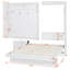Lit escamotable double en bois avec tablettes, garde-robe et lumières DEL (blanc)-1252251683