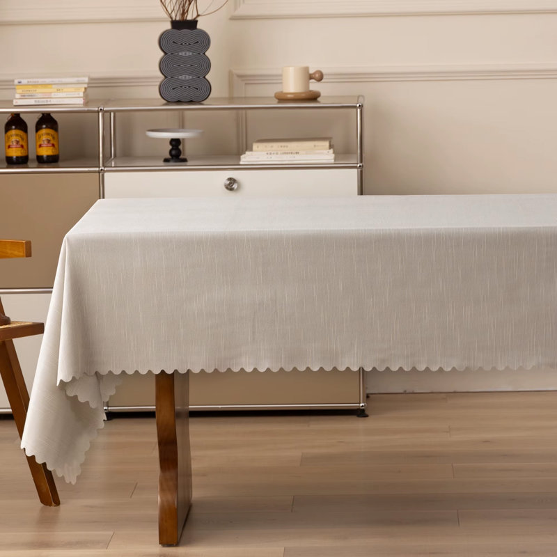 Nappe tissée texturée ondulée unie 56 po, Gris clair, L 72 po x l 56 po