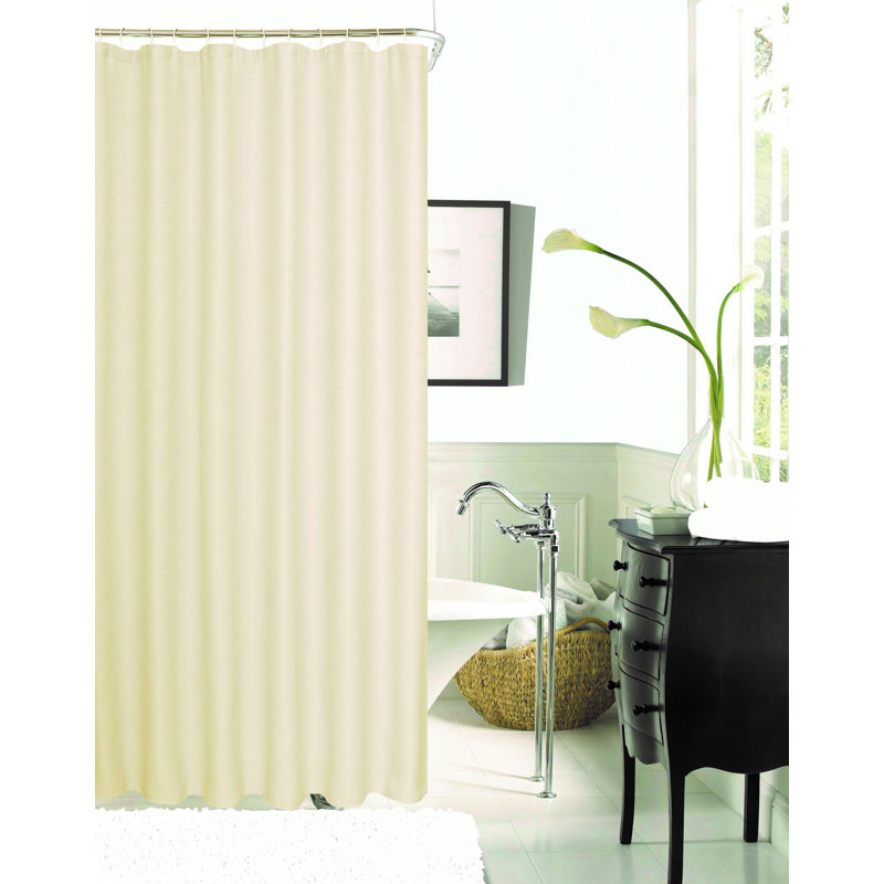 Burks Solid Color Single Shower Curtain, Peach