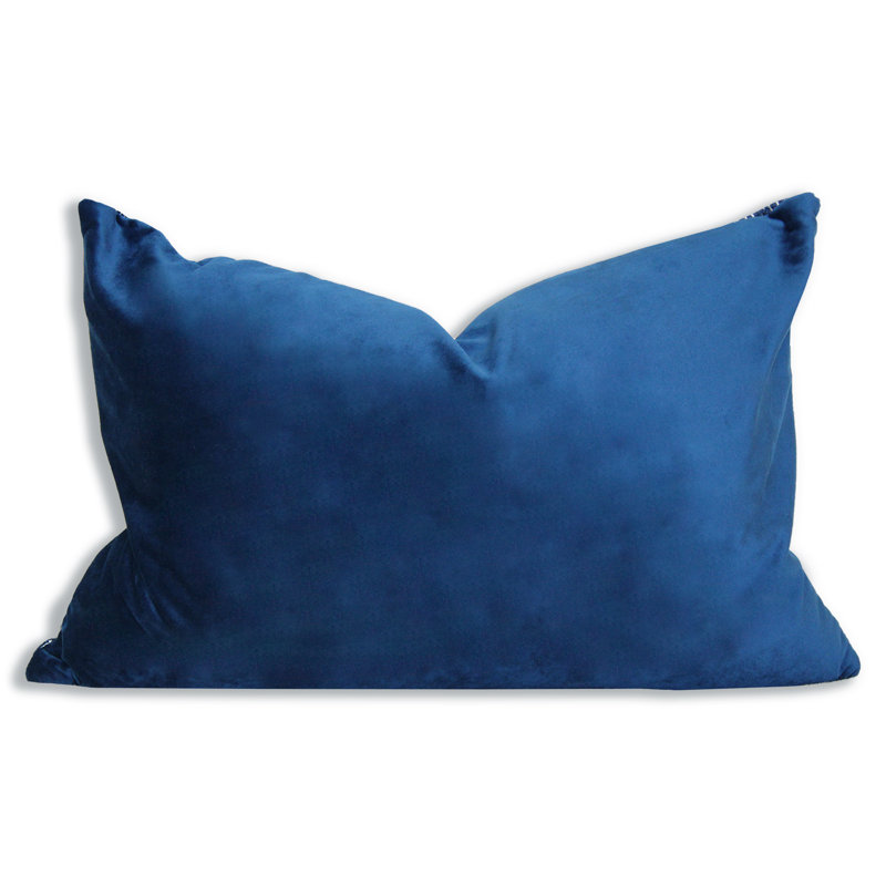 Striped Feather Throw Pillow, Navy