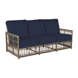 Newport 79" Wide Outdoor Wicker Patio Sofa with Cushions
