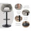 Upholstered PU Leather Bar Stools Modern Swivel Counter Stool with Hollow Backrest for Home Bar Kitchen-292370297