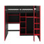 Lit mezzanine de jeu complet complet avec bureau, plusieurs supports de rangement et des lits à DEL personnalisables, lit mezzanine de jeu en bois avec armoire de rangement et échelle d'accès-52527002