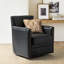 Fauteuil club pivotant en cuir véritable Arsim-897472072
