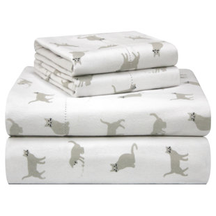 Flannel Animal Print Sheet Set