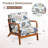 Solid Wood Accent Chair Upholstered Armchair With Lumbar Support Pillow