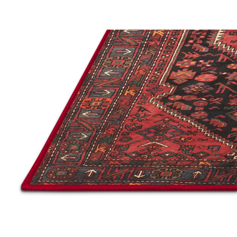 Tapis traditionnel 100% lavable à la machine 183, Rectangle 5 pi x 7 pi