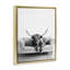 «Highland Cow on Couch», art mural encadré sur toile flottante, design par Petal Prints Design-1956849709-1956849708