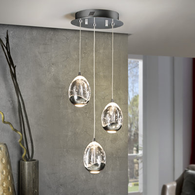Neher 3 - Light Chrome LED Cluster Pendant