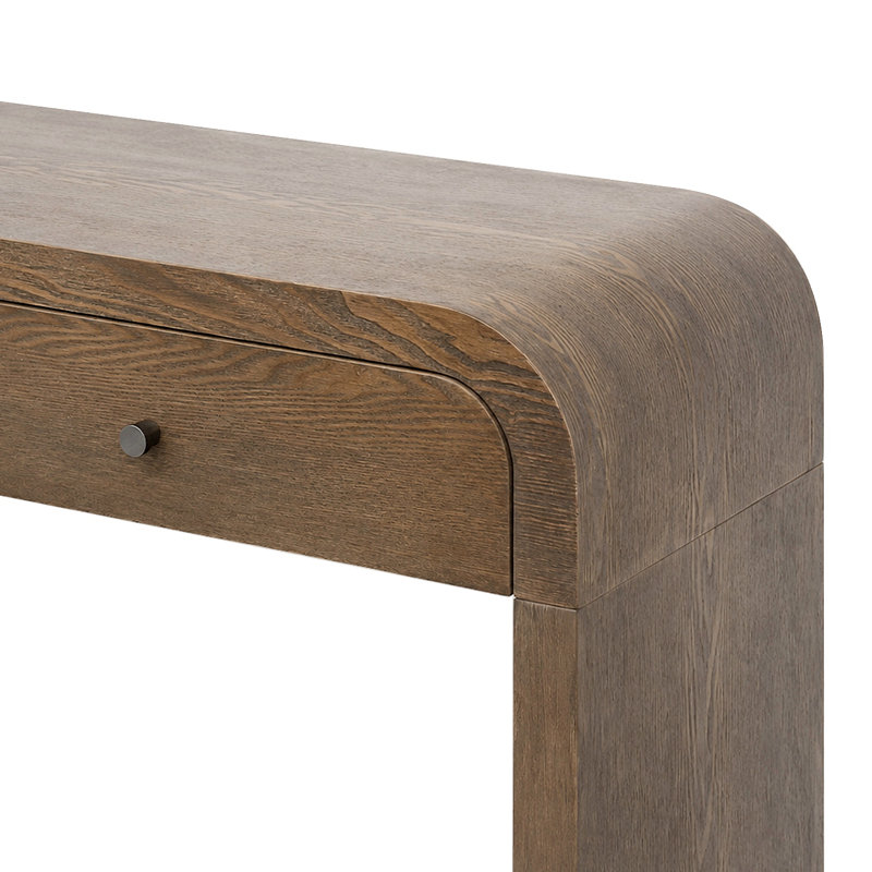 Console à 3 tiroirs courbée, canapé d'entrée avec poignées dorées, table d'appoint pour le vestibule du couloir du salon