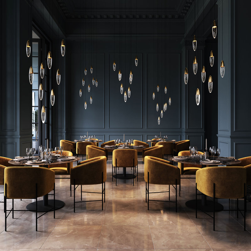 Sultana 9 - Light LED Pendant, Satin Brass/White