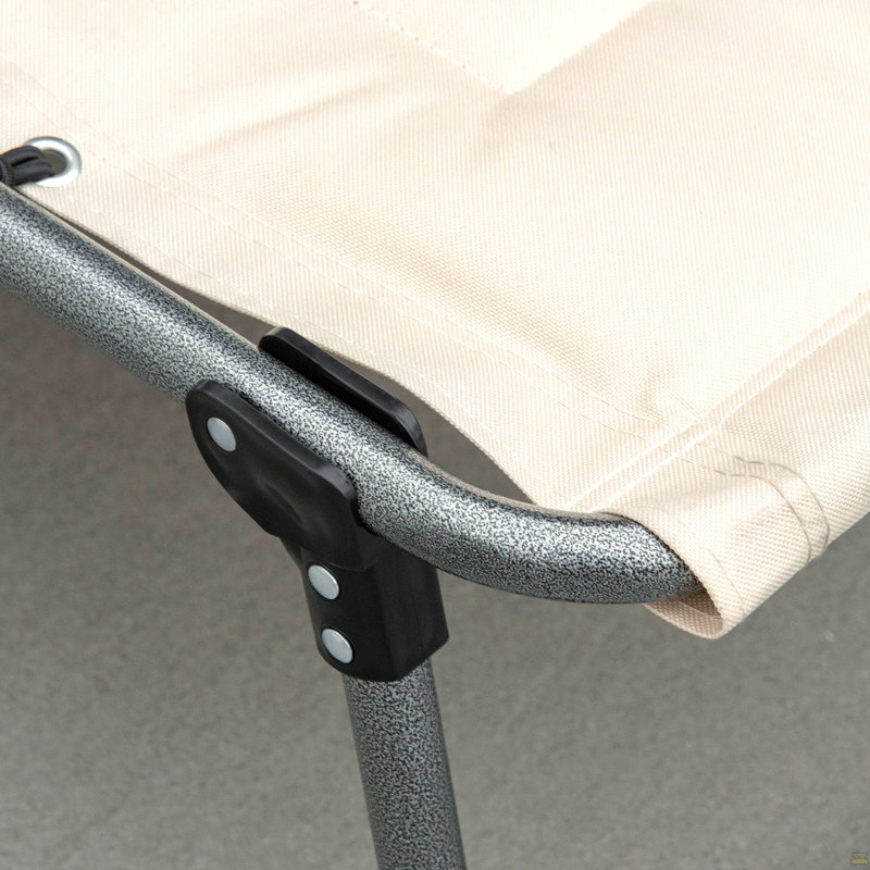 Padded Folding Chaise Lounge Chair, Beige