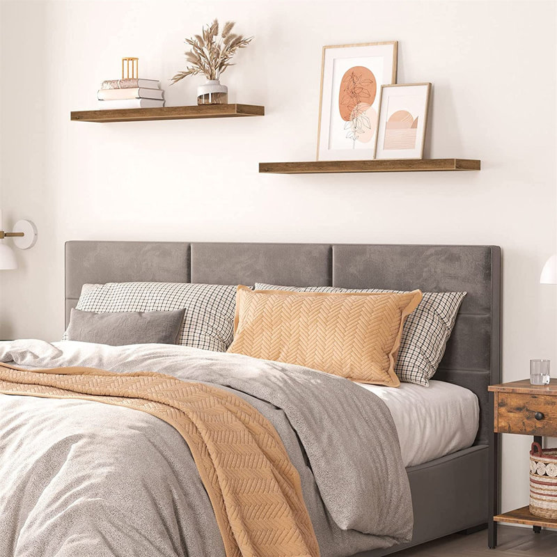 Kayleah 2 Piece Floating Shelf, 1.5" H x 31.5" W x 7.9" D, Rustic Brown