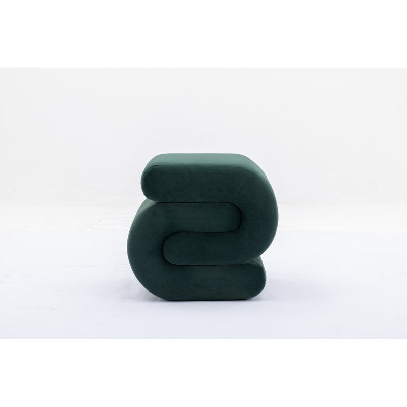 Petit tabouret de maquillage en velours S, Vert foncé, Velours