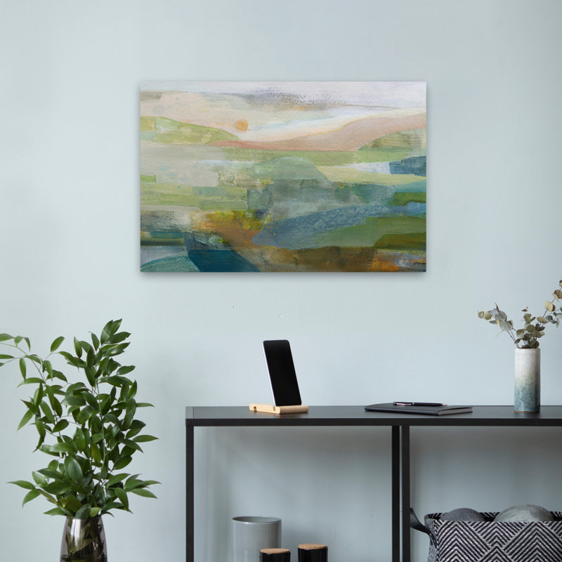Coming Home - Ensembles de paysages abstraits, art bleu, H 24 po x l 16 po