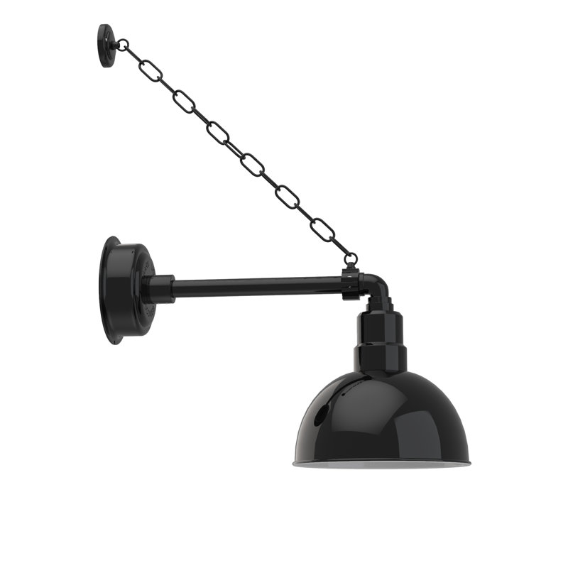 Luminaire de grange d’extérieur à del Dipkarpaz, H 12 po x l 10 po x P 22 po, Noir