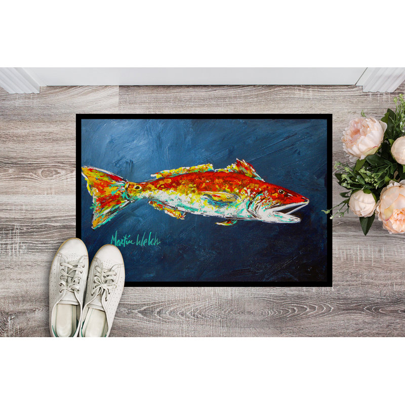 Tapis d'intérieur antidérapant Fish for Jarett, Rectangle 2 pi x 3 pi