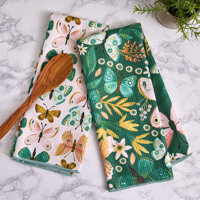 Printed Microfiber Dishtowel Set/2, Poppys Day