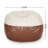 Maxi 5 Foot Two Color Fabric And Faux Leather Rounded Bean Bag-385026661