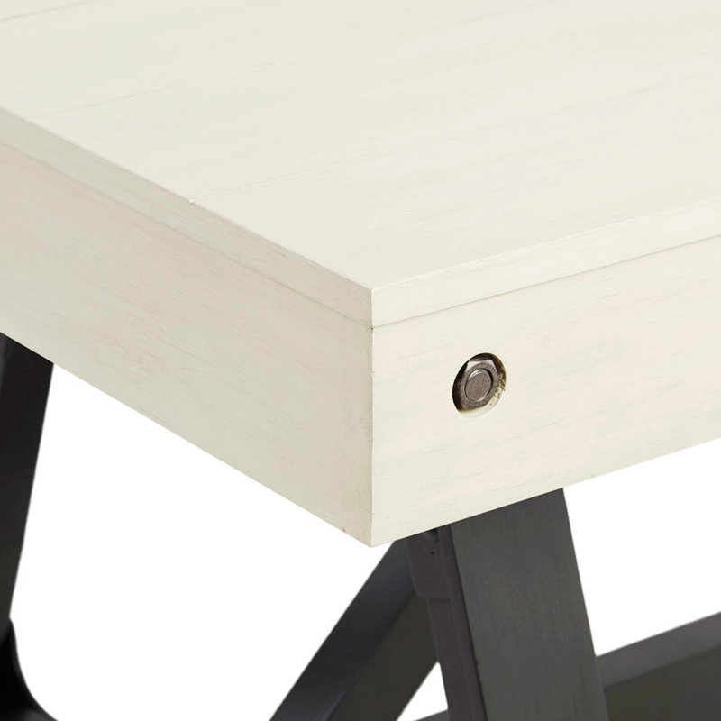 Bureau d'écriture en bois massif, Blanc récupéré