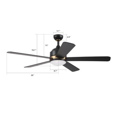 Everly Quinn Hassiel 52'' Ceiling Fan with LED Lights & Reviews | Wayfair