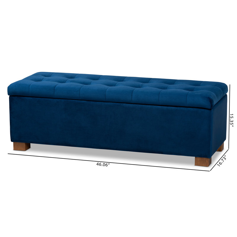 Banc de rangement avec repose-pieds Mesina, Bleu marine