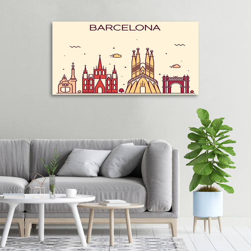 Inscription Barcelona - No Frame Print on Canvas