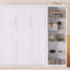 Lit escamotable double pleine grandeur avec tablettes, blanc-653426139-653426117