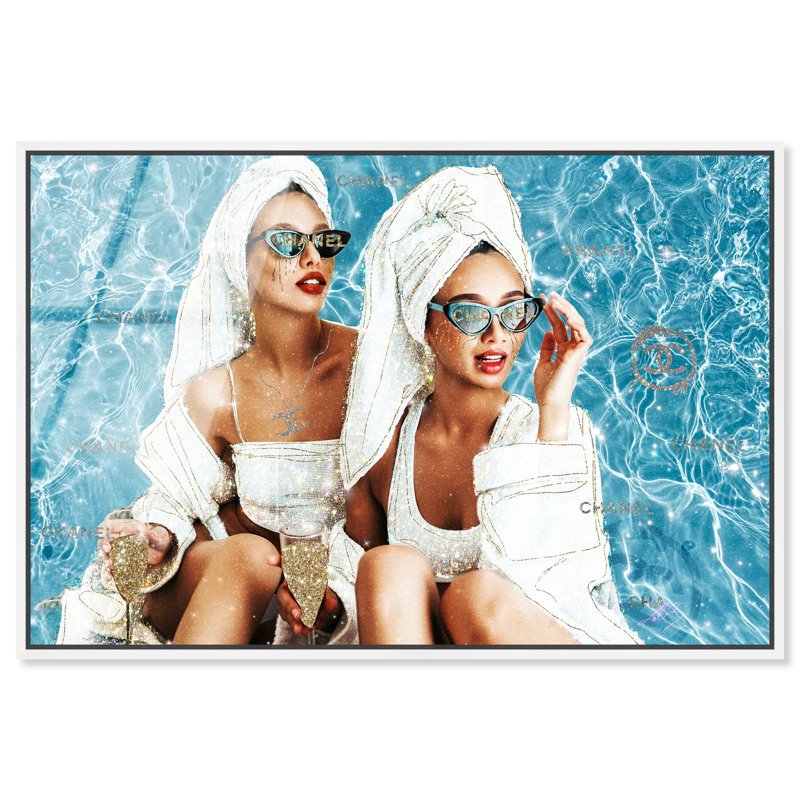 Best Friend Chica Duo Drinks and Spirits Framed Acrylic Art by Oliver Gal