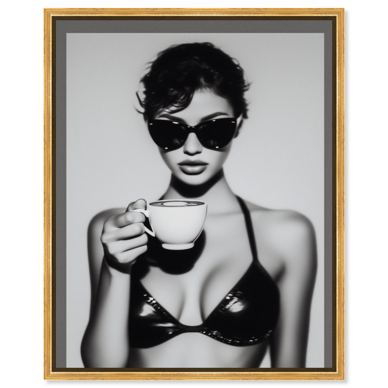 Luxe Latte Print by Oliver Gal, 17"H x 21"W, Gold Floater Frame