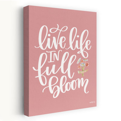 «Live Lie In Full Bloom», art typographique d'inspiration contemporaine «Live Life In Full Bloom»