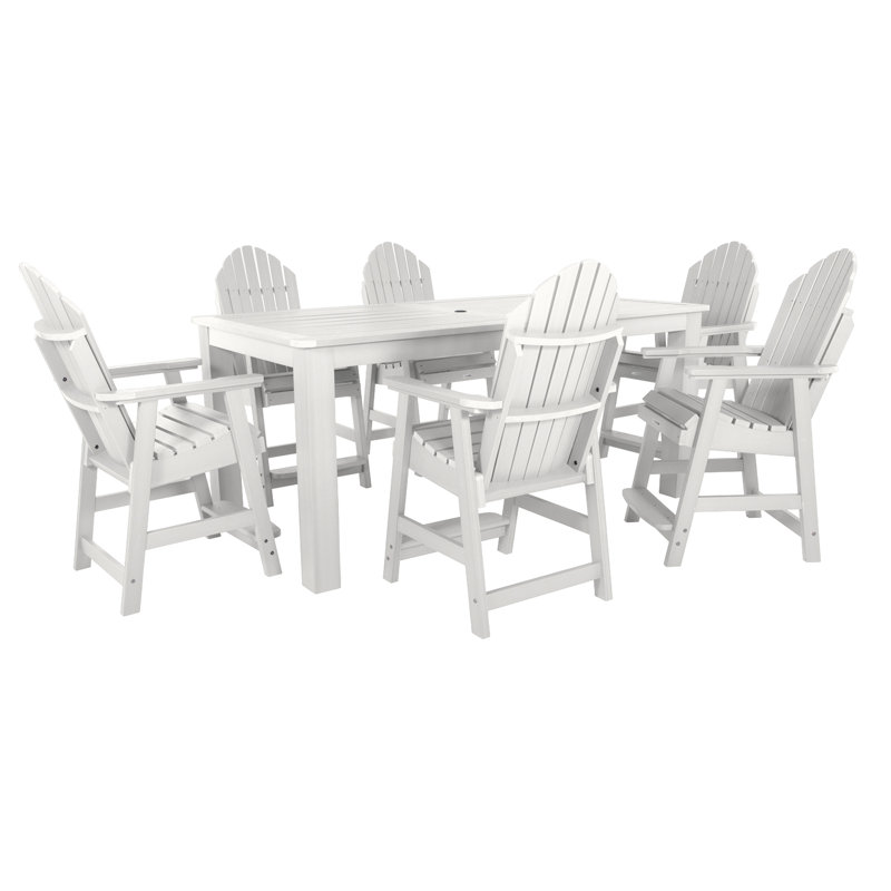 Ensemble repas 7 pièces Macias, Blanc, H 36 po x l 42 po x L 72 po 