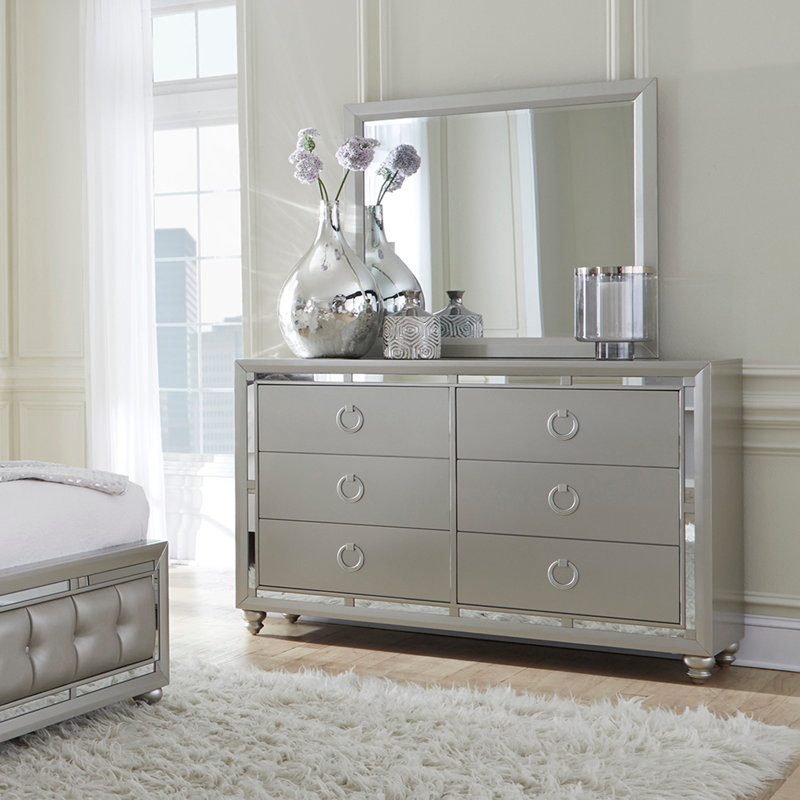 Miroir CHLOE GEMSTONE SILVER, Argenté / Gris