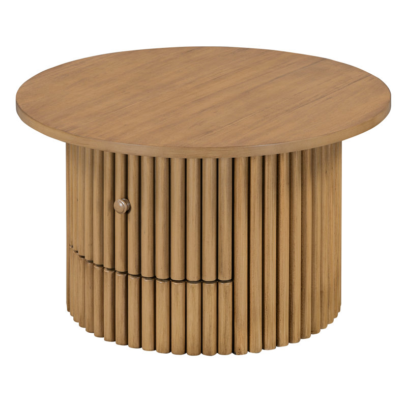 Table basse rustique moderne avec tiroirs et lattes verticales stables