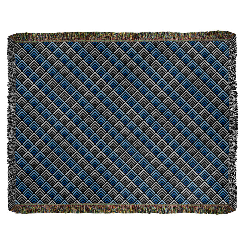 Couverture en coton tissé dégradé à rayures, l 37 po x L 52 po, Bleu