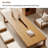 Burlywood Solid Wood Rectangular Coffee Table-109011875