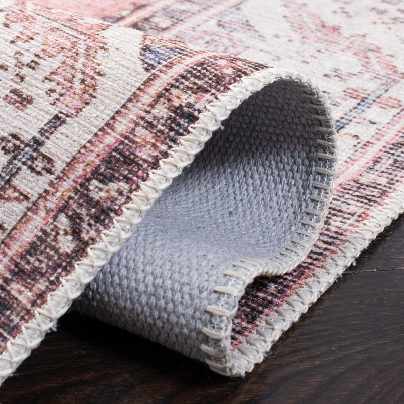 Tapis oriental ivoire / rose Adelene, Rectangle 4 pi x 6 pi
