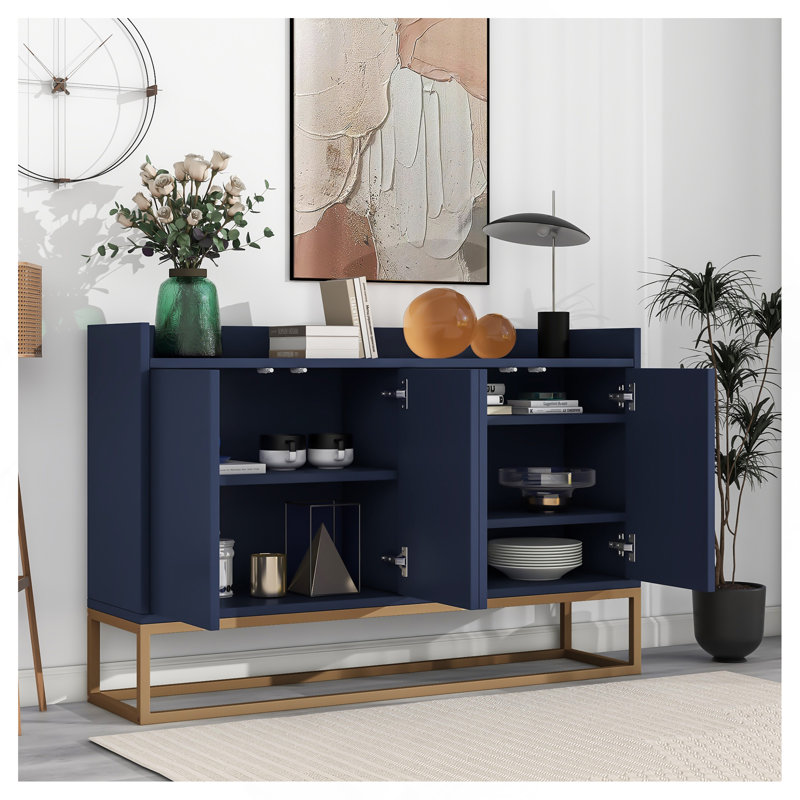 Buffet moderne et élégant avec grand espace de rangement pour salle à manger, entrée (bleu marine)