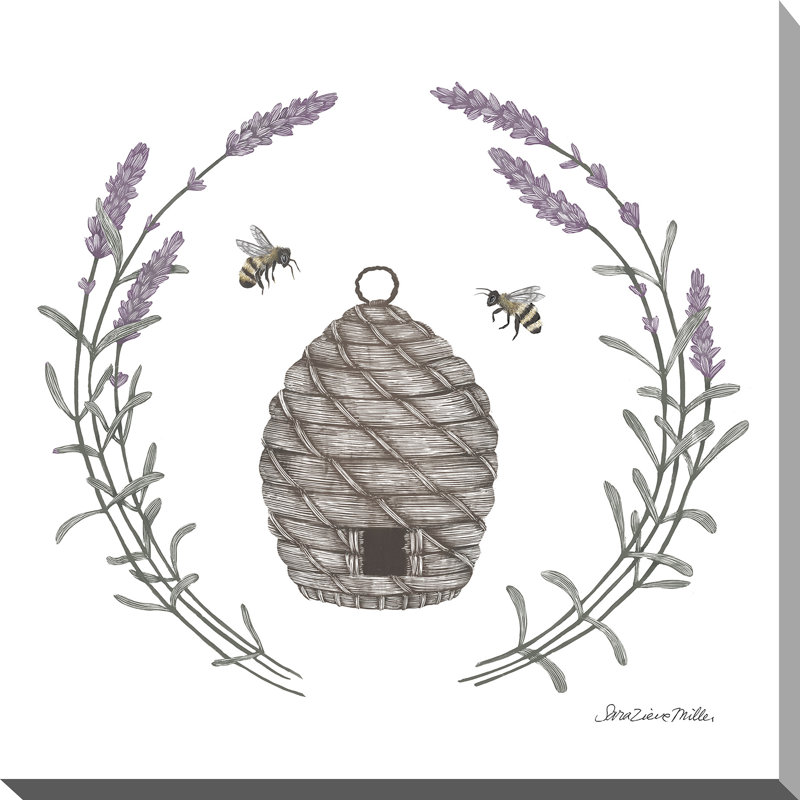 «Happy to Bee Home II», reproduction de dessin, H 18 po x l 18 po x P 1 po, Toile tendue