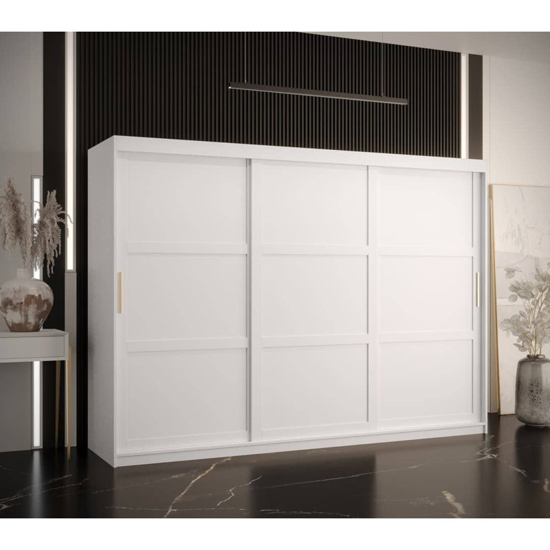 Merid 3 Door Manufactured Wood Wardrobe, White